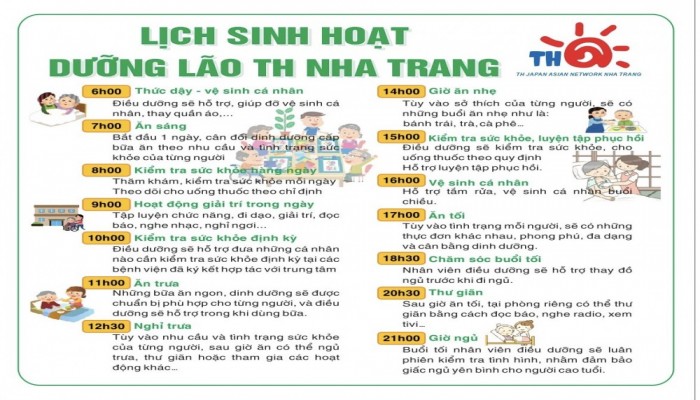 Bảng sinh hoạt  của Dưỡng Lão TH NHA TRANG